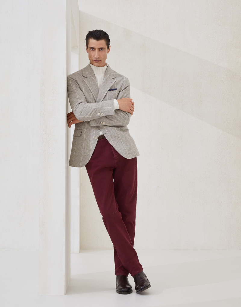 Garment-dyed leisure fit five-pocket trousers in denim 4