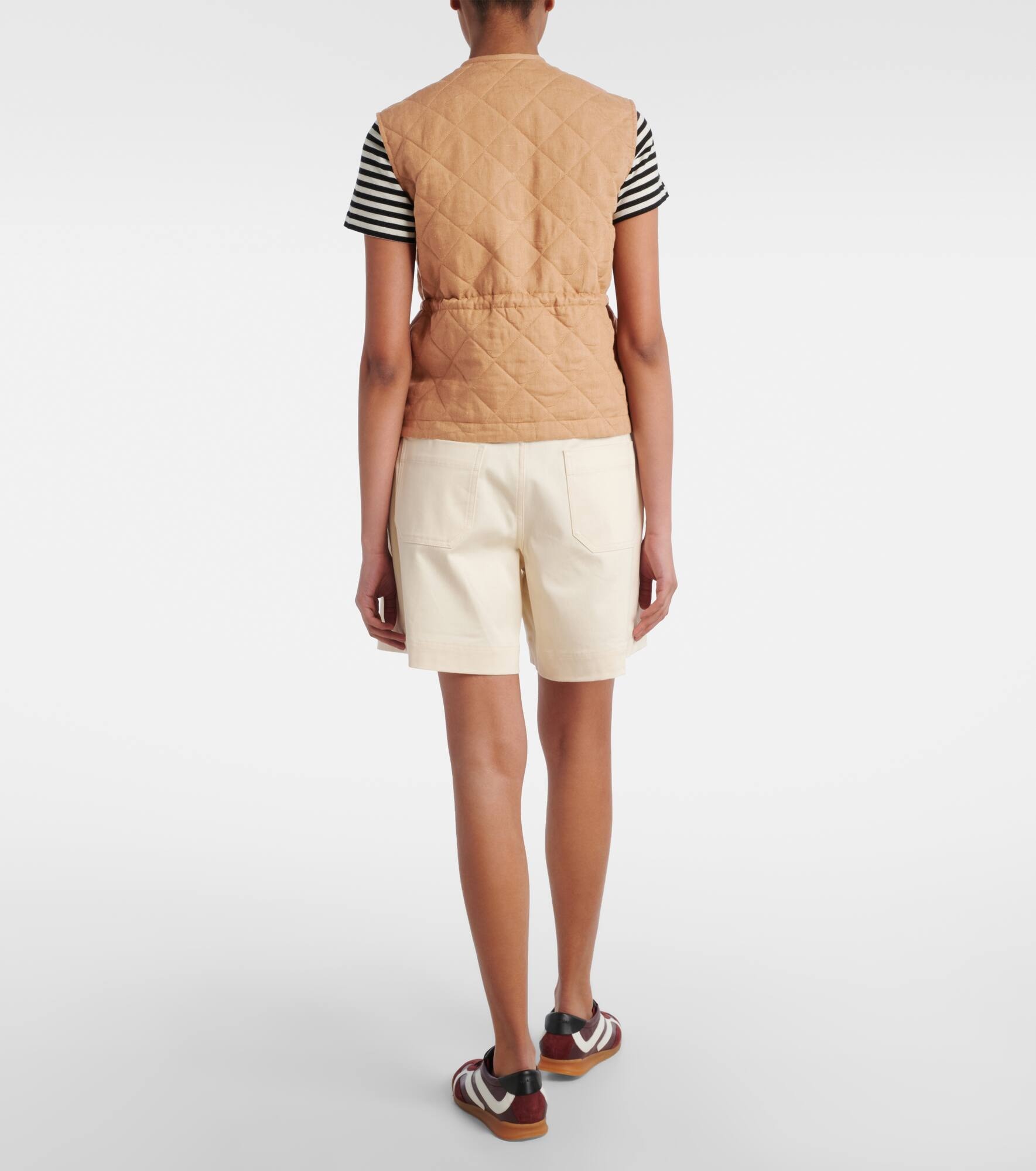 Vigny quilted linen vest - 3