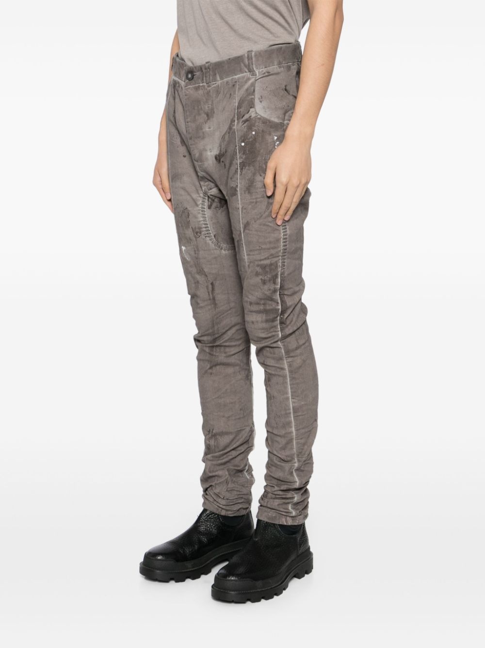distress finish trousers - 3