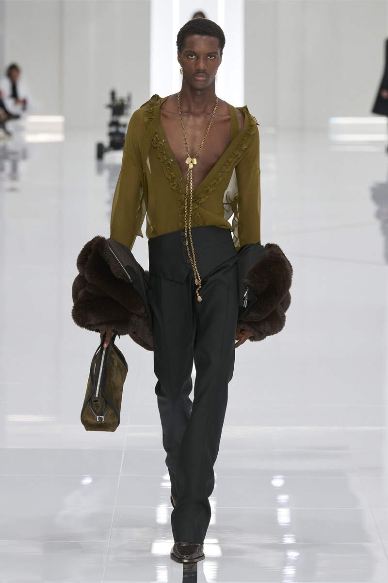 WOOL SILK TUXEDO VEST - 6