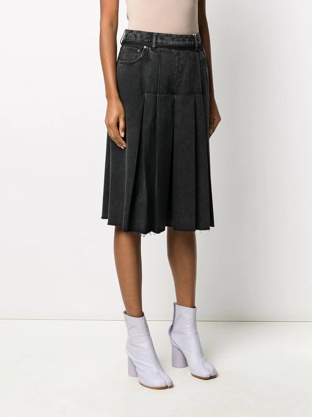 pleated denim culottes - 3