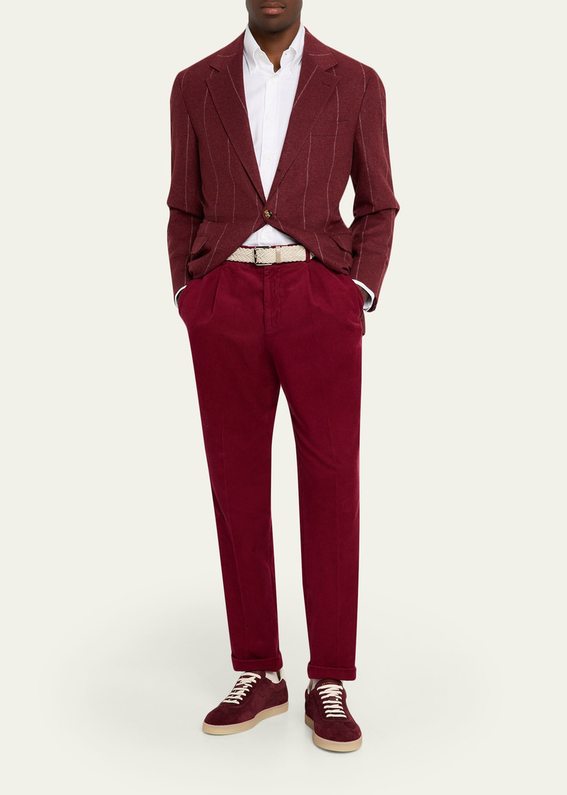 Brunello Cucinelli Men's Chalk Stripe Cavallo Blazer outlook