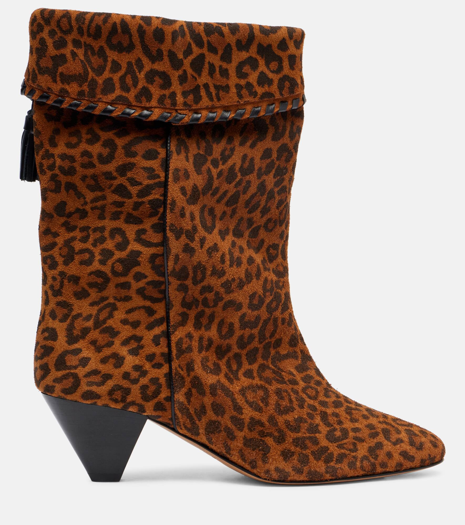 Dalby 55 leopard-print suede ankle boots - 4
