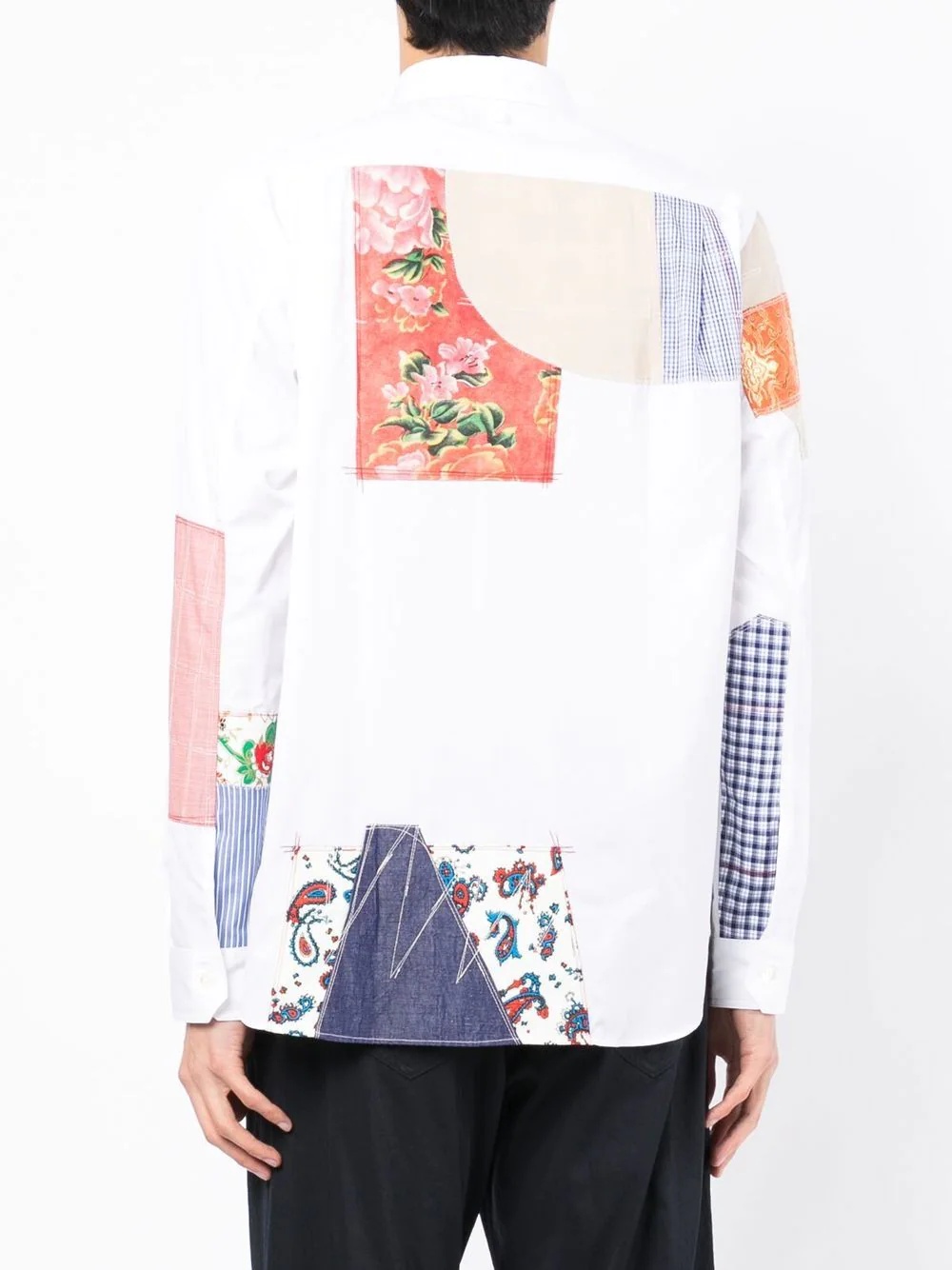 patchwork long-sleeve shirt - 4