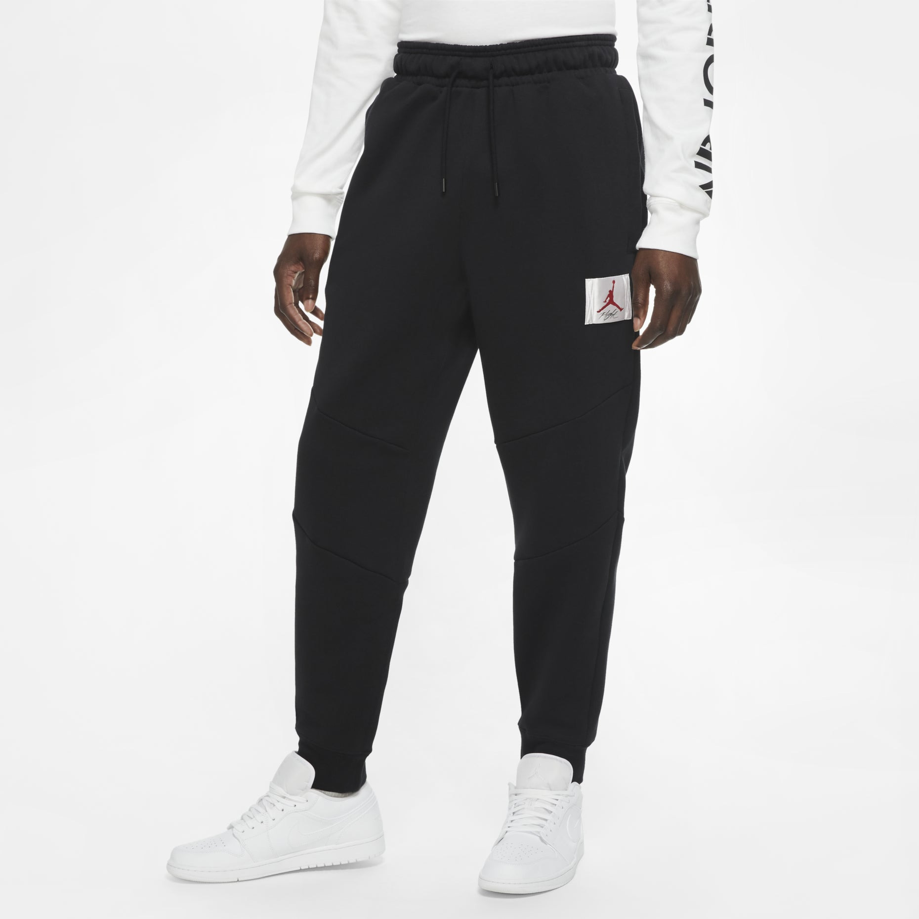 Air Jordan Flight Fleece logo Athleisure Casual Sports Long Pants Black CV6149-010 - 4