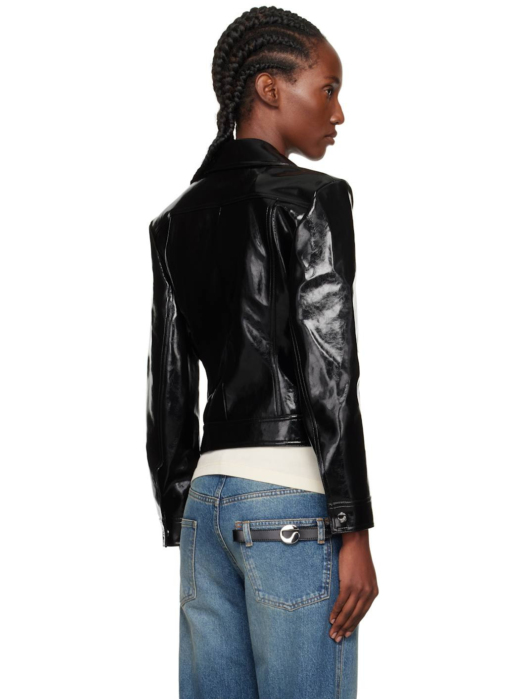 Black Cactus Faux-Leather Jacket - 3