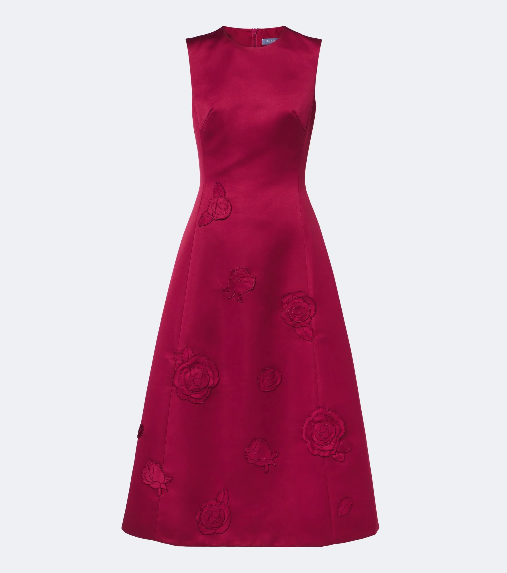 Cleo floral-appliqué satin cocktail dress - 1