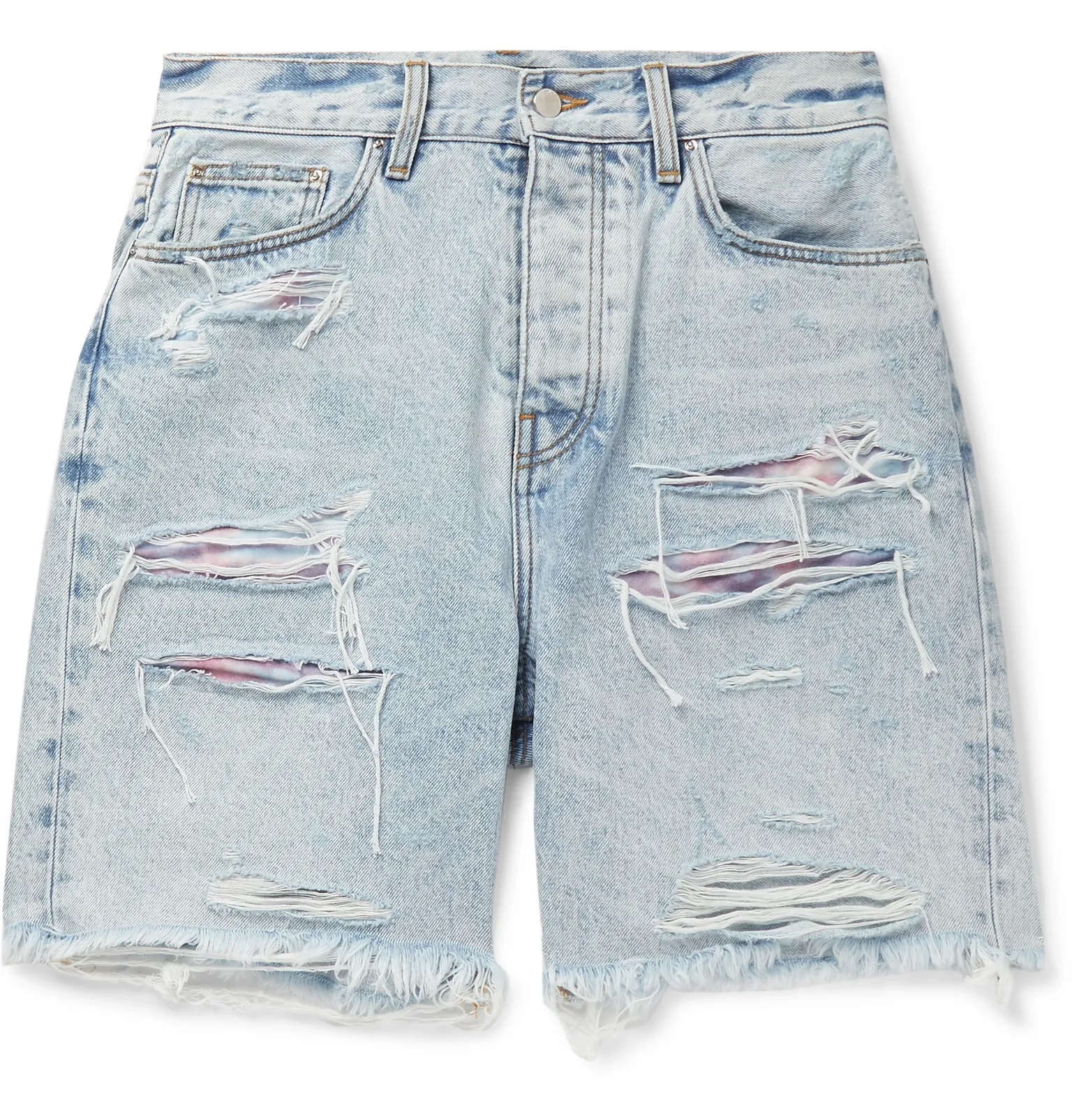 Thrasher Panelled Distressed Denim Shorts - 6