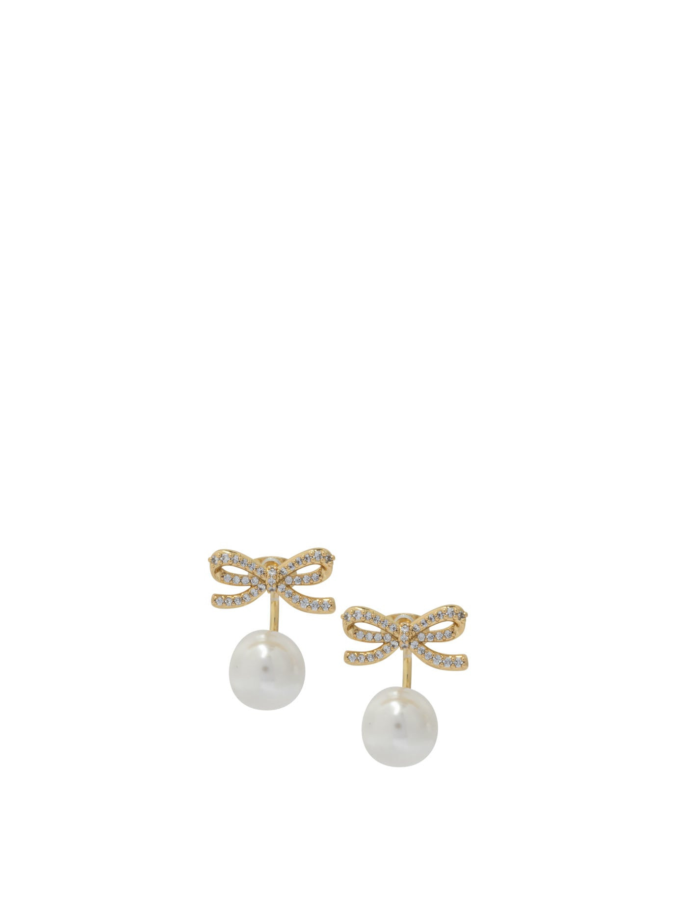 Self-portrait Earrings With Gold Prong And Pearls - 1