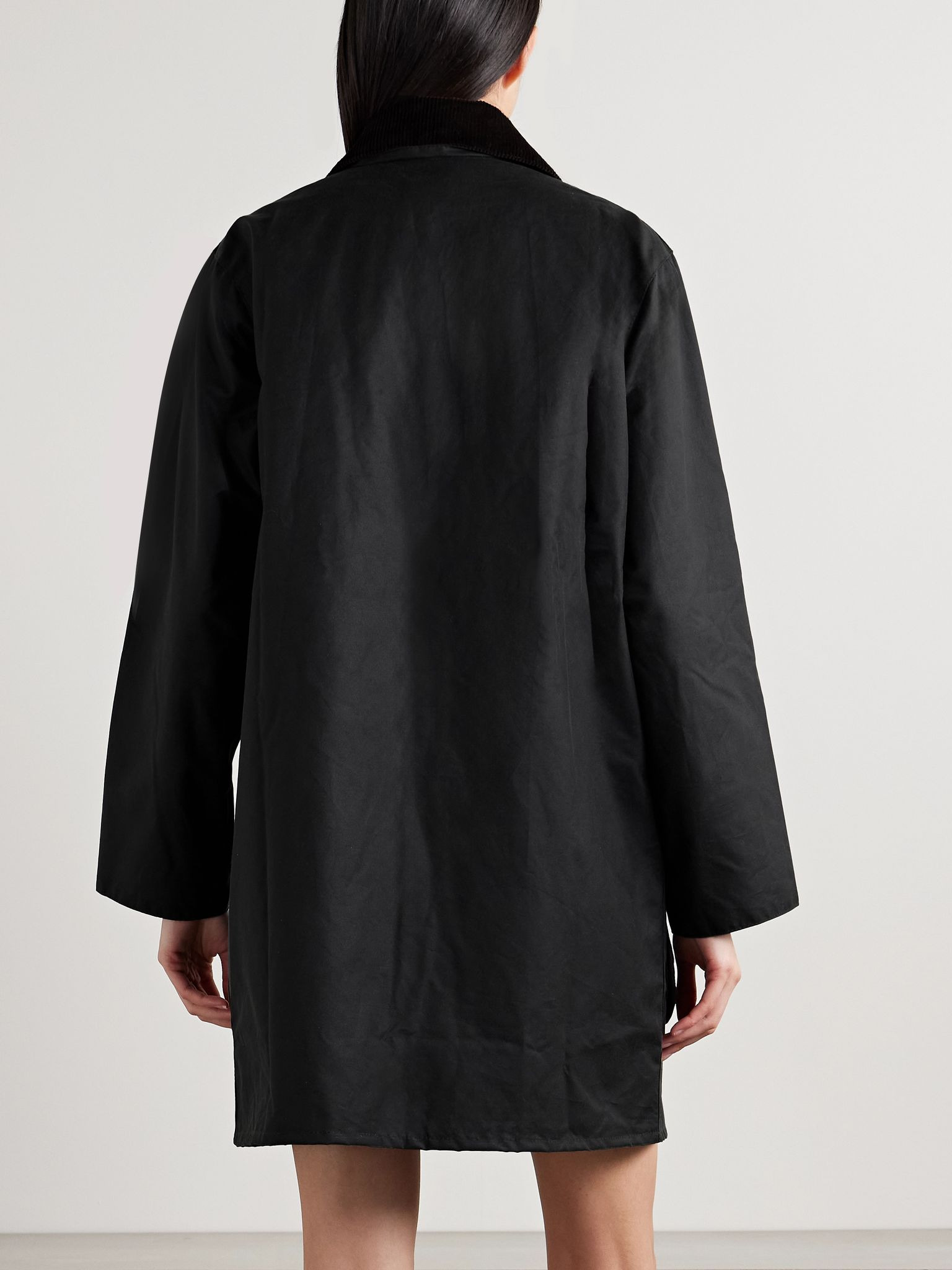 + Barbour The Edit by Alexa Loren corduroy-trimmed waxed-cotton jacket Black - 4