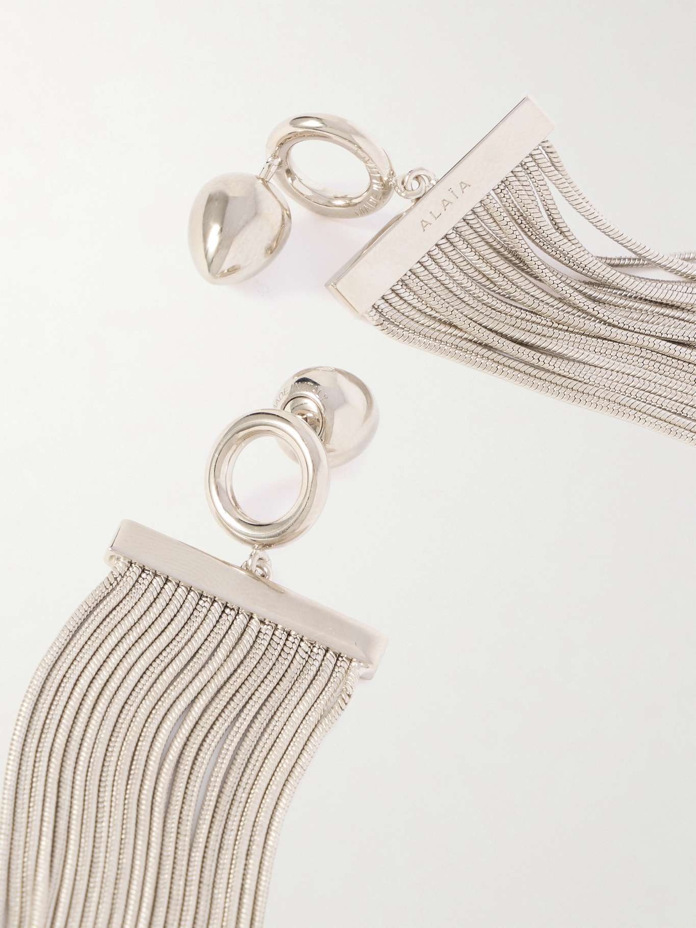 Fringed silver-tone earrings Silver - 3