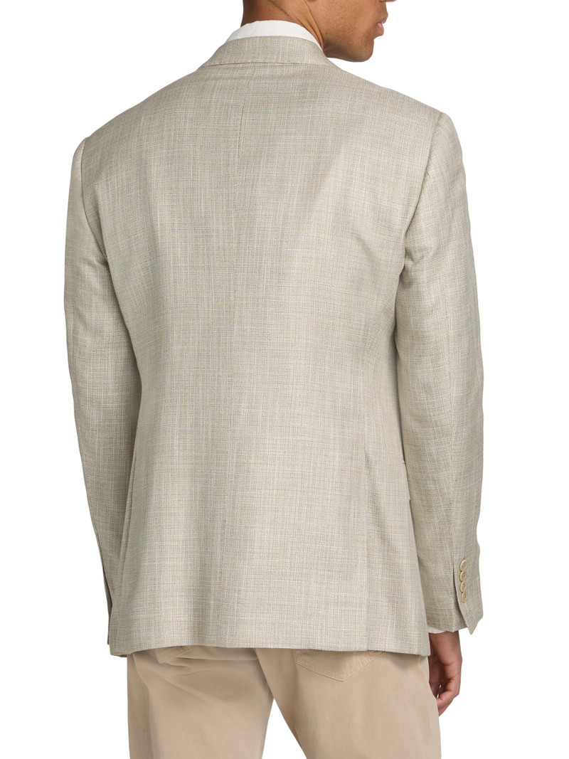 Men's Textured Single-Breasted Sport Jacket - Light Olive 5