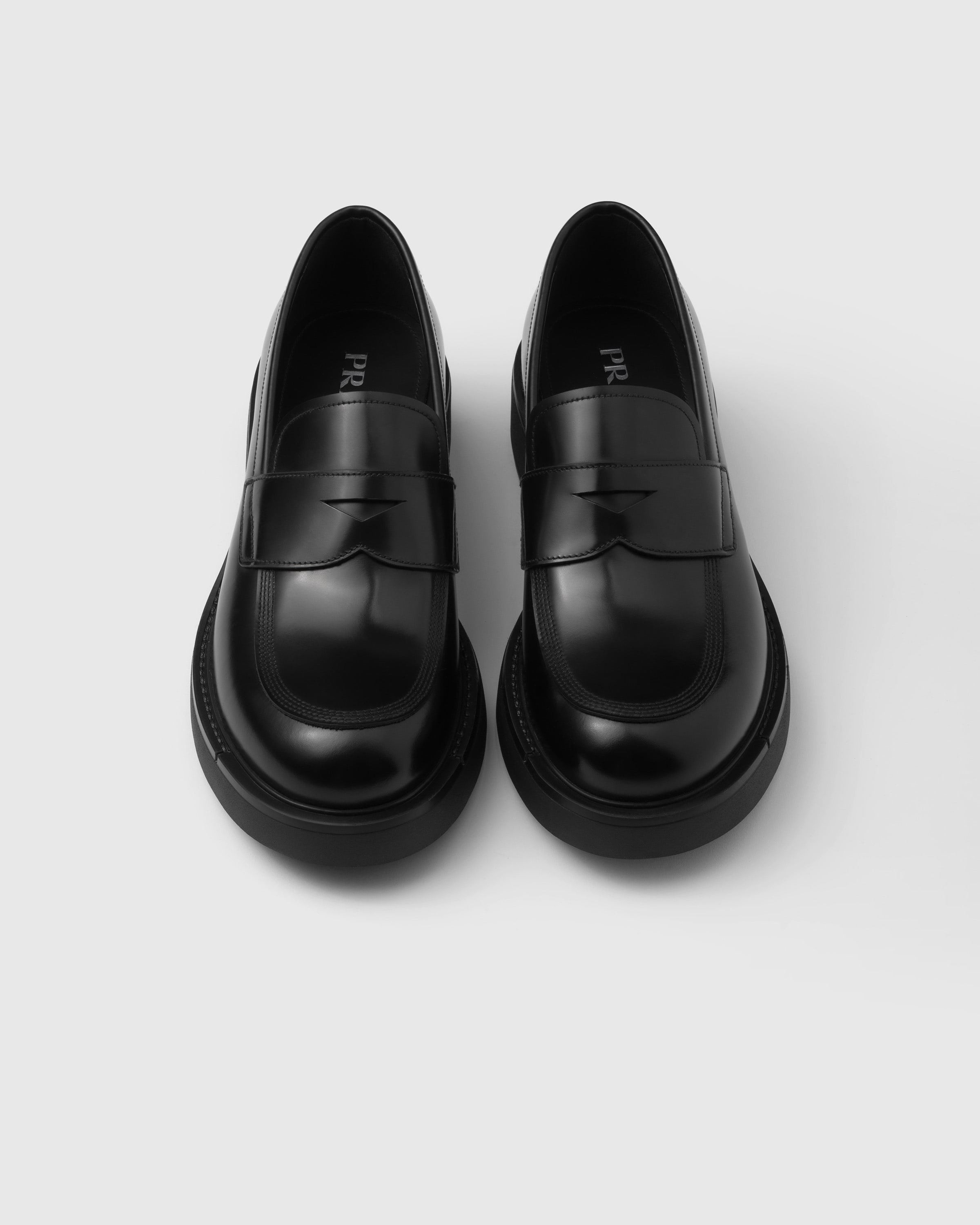 Brushed leather loafers - 4