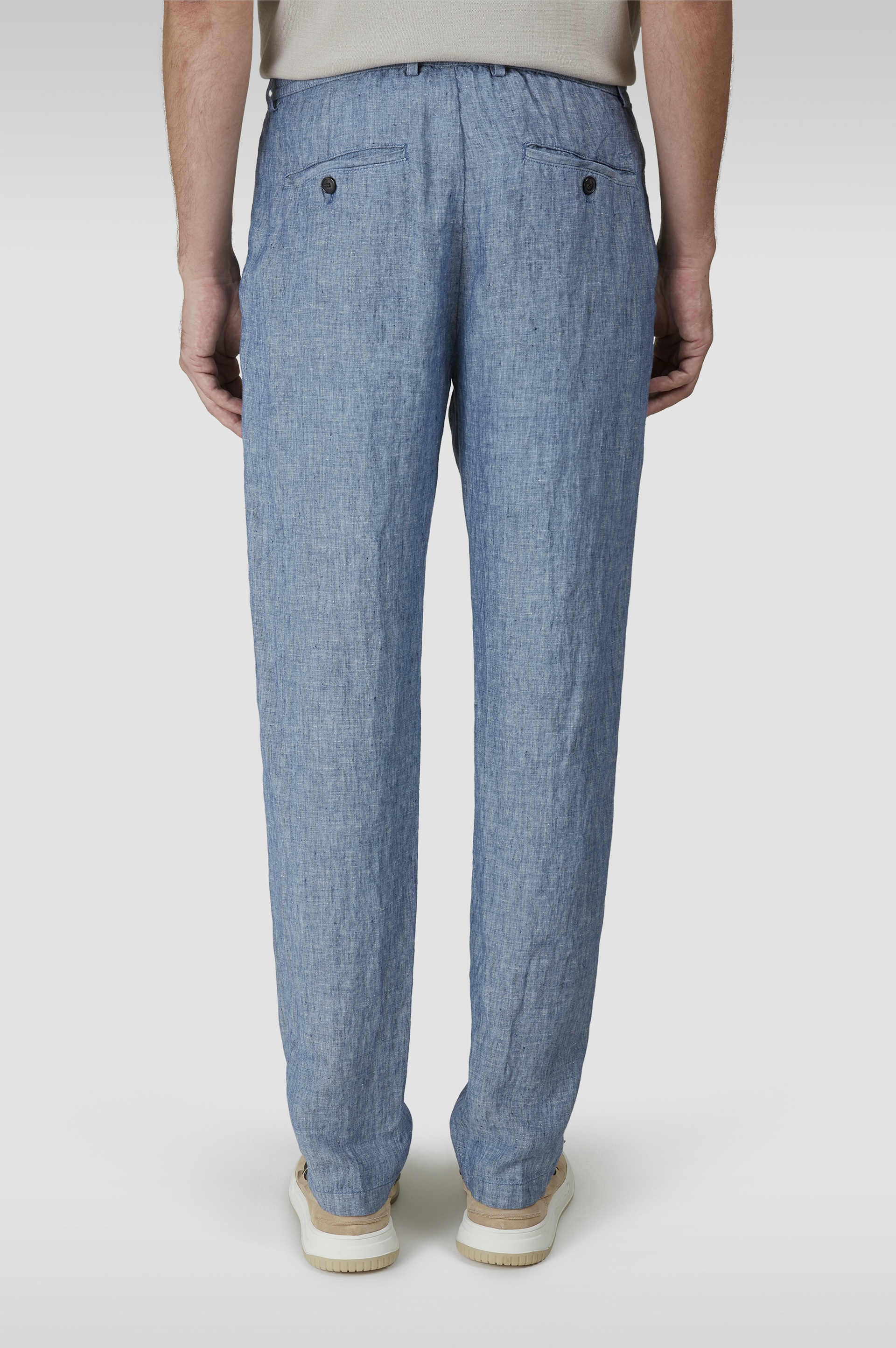LINEN CHINO PANTS WITH DRAWSTRING - 3