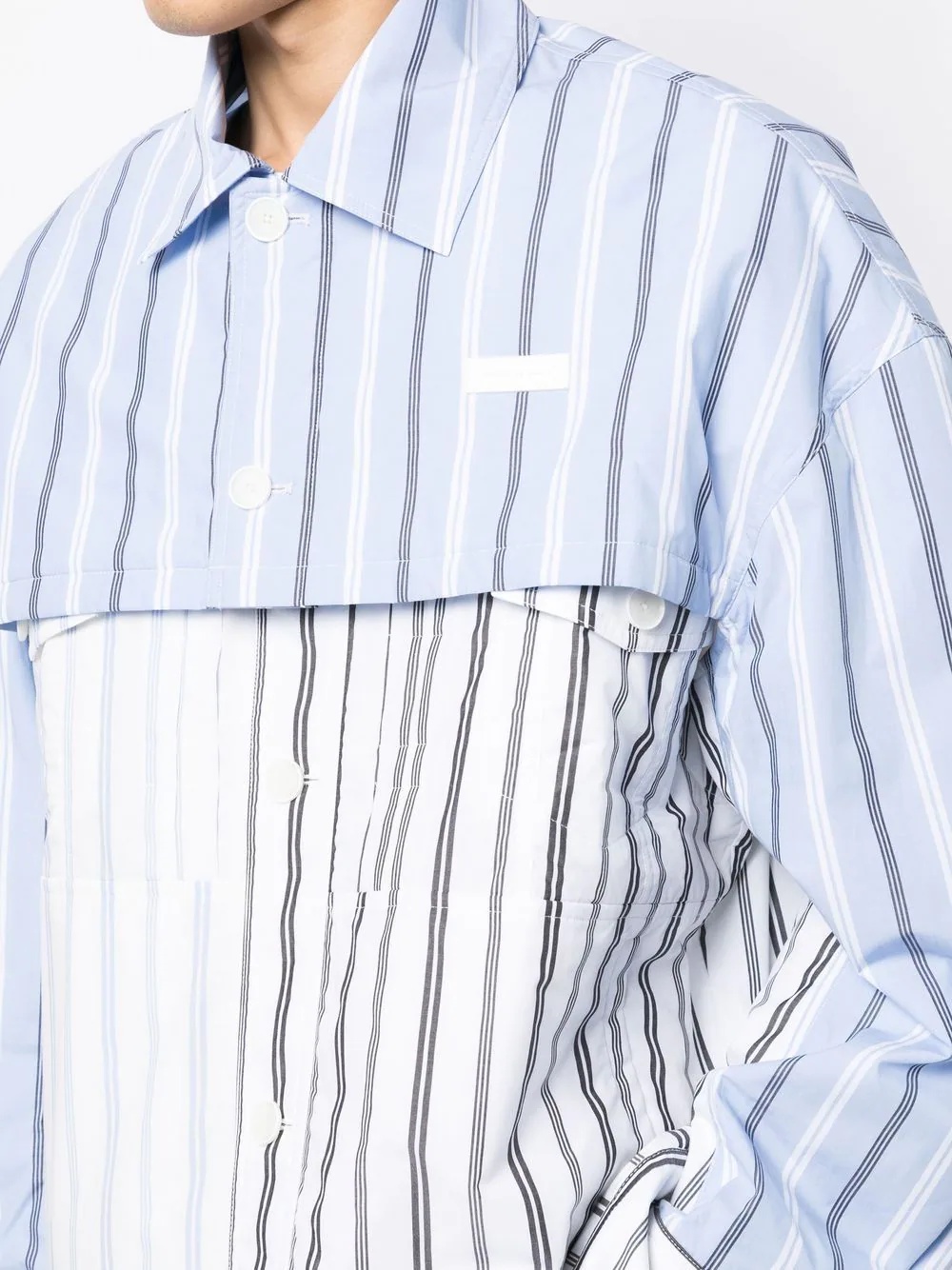 layered striped jacket - 5