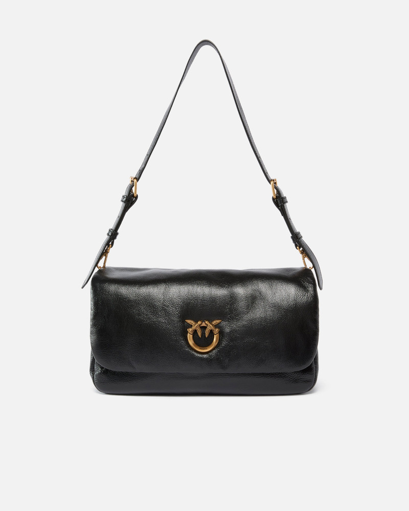 LOVE BAG CLICK SOFT HORIZONTAL HANDLE MEDIUM CROSSBODY BAG IN SHINY LEATHER 1