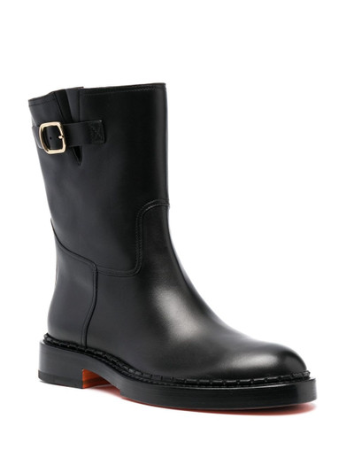 Santoni zip-up leather ankle boots outlook