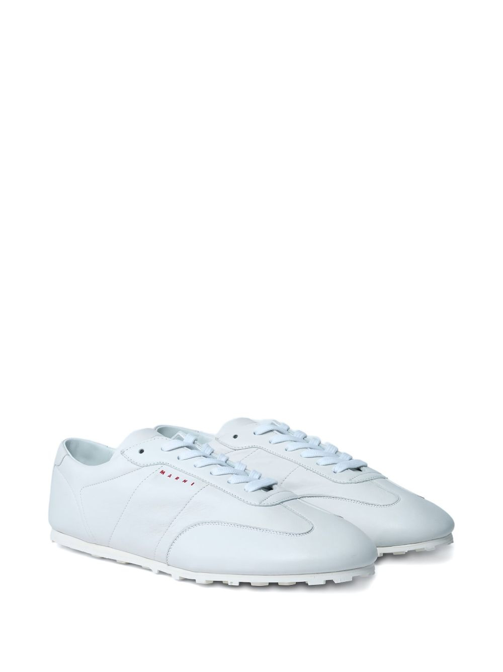 panelled leather sneakers - 2