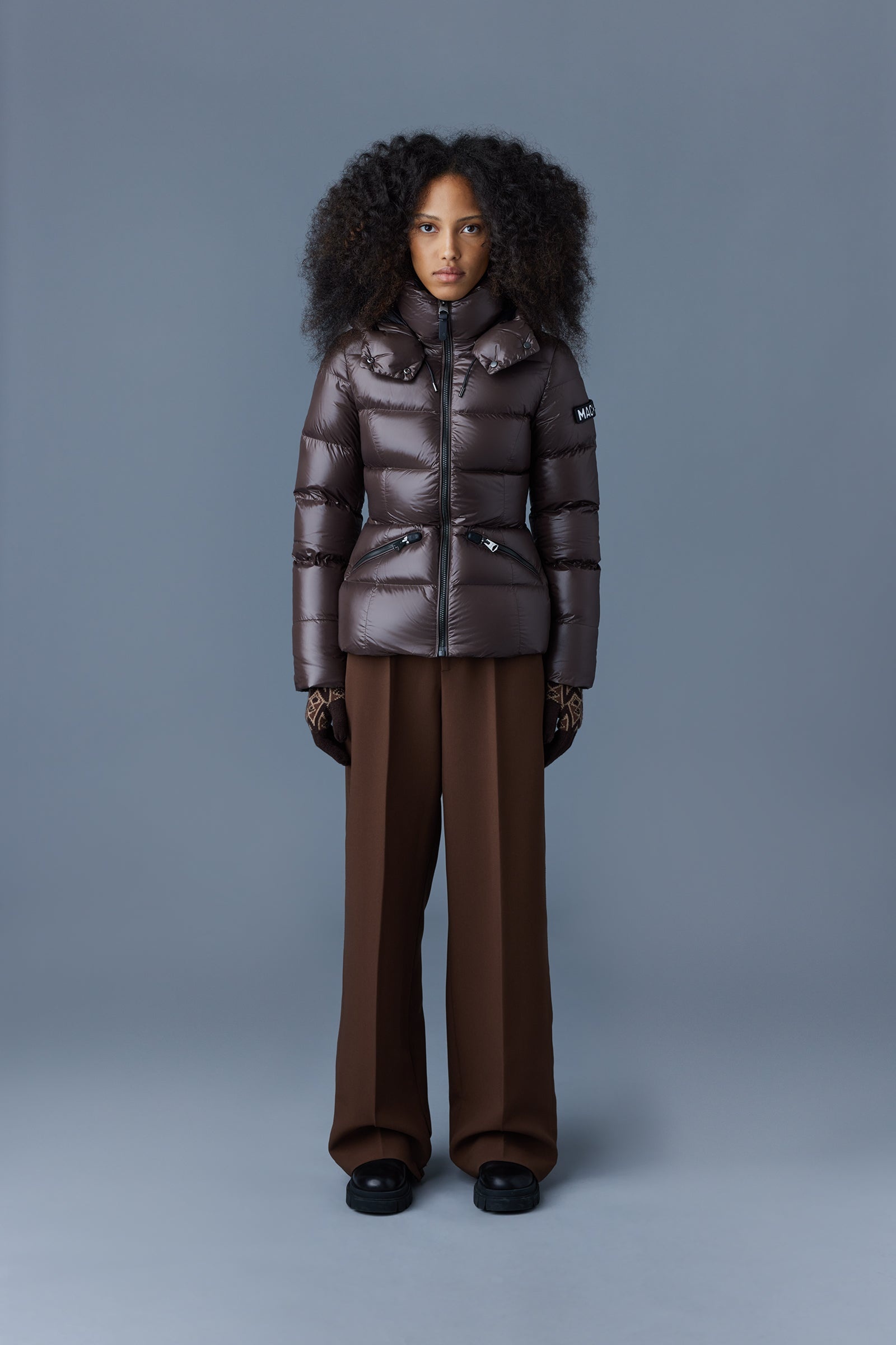 MADALYN lustrous light down jacket with hood for ladies - 2
