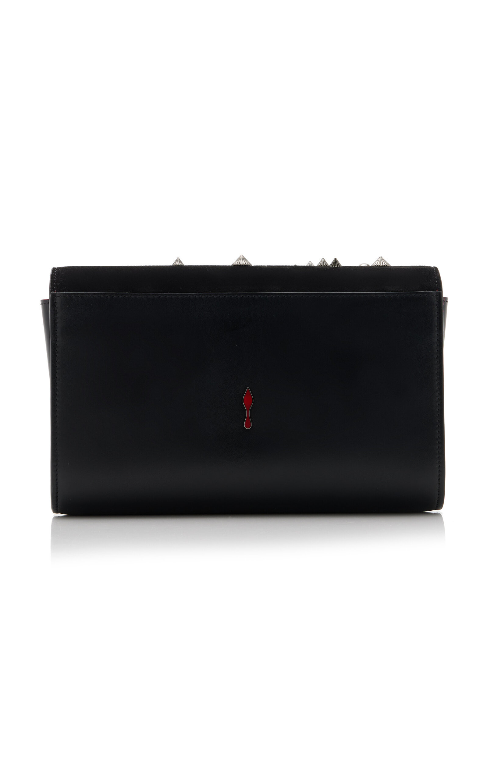 Paloma Spike-Embellished Suede, Leather Clutch black - 7