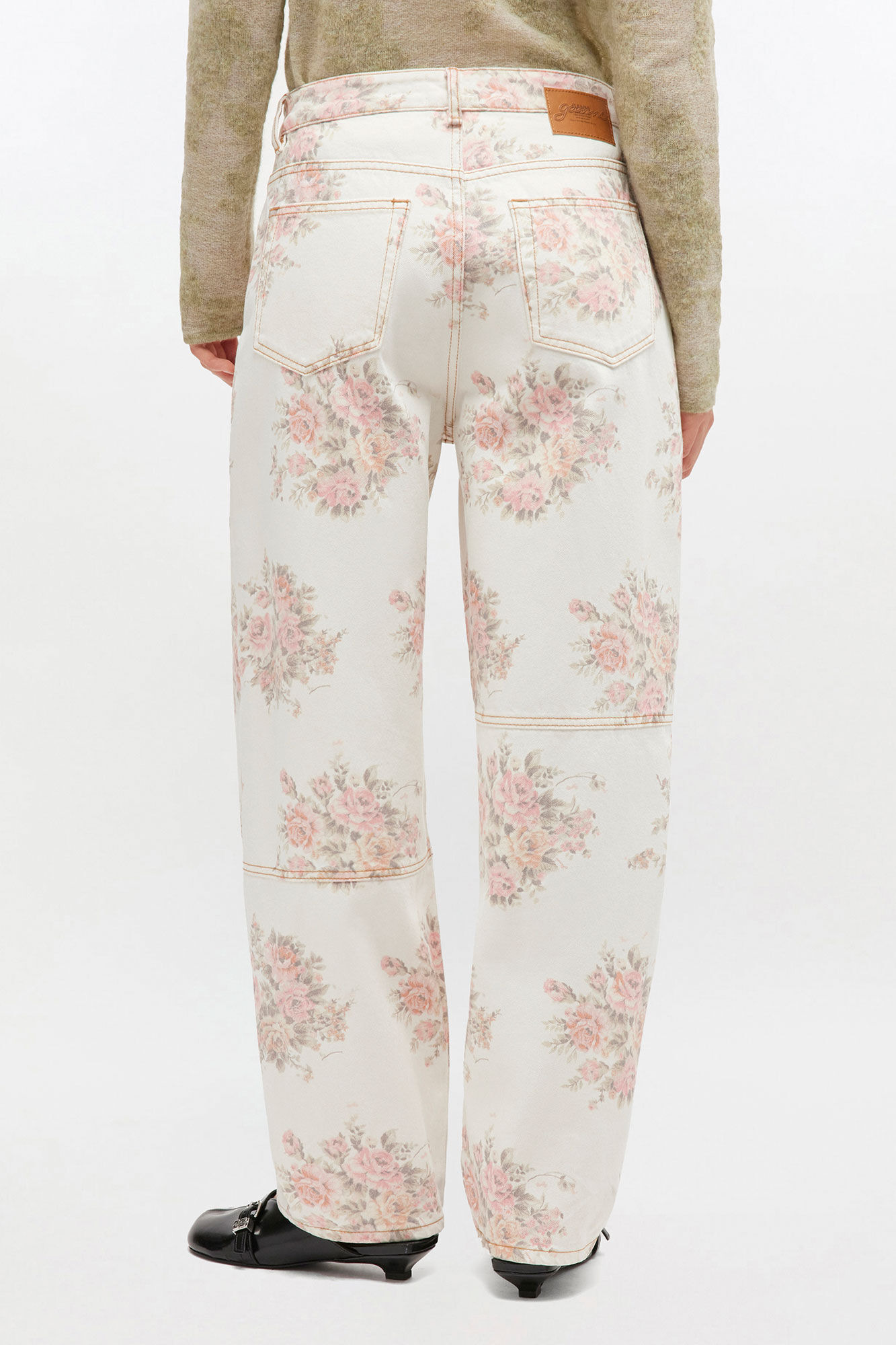 FLORAL PRINTED STARY JEANS - 4