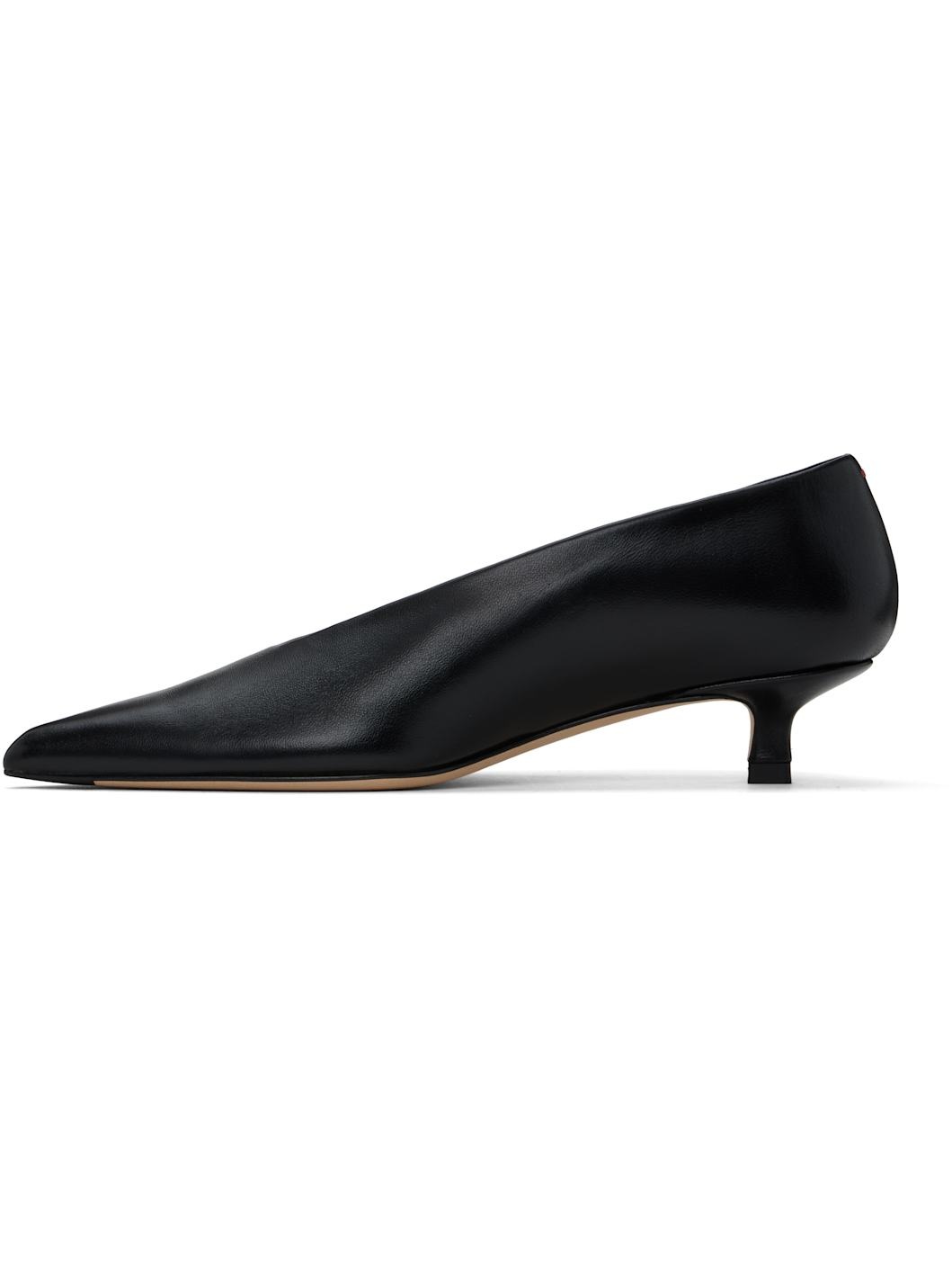 Black Clara Leather Heels - 3