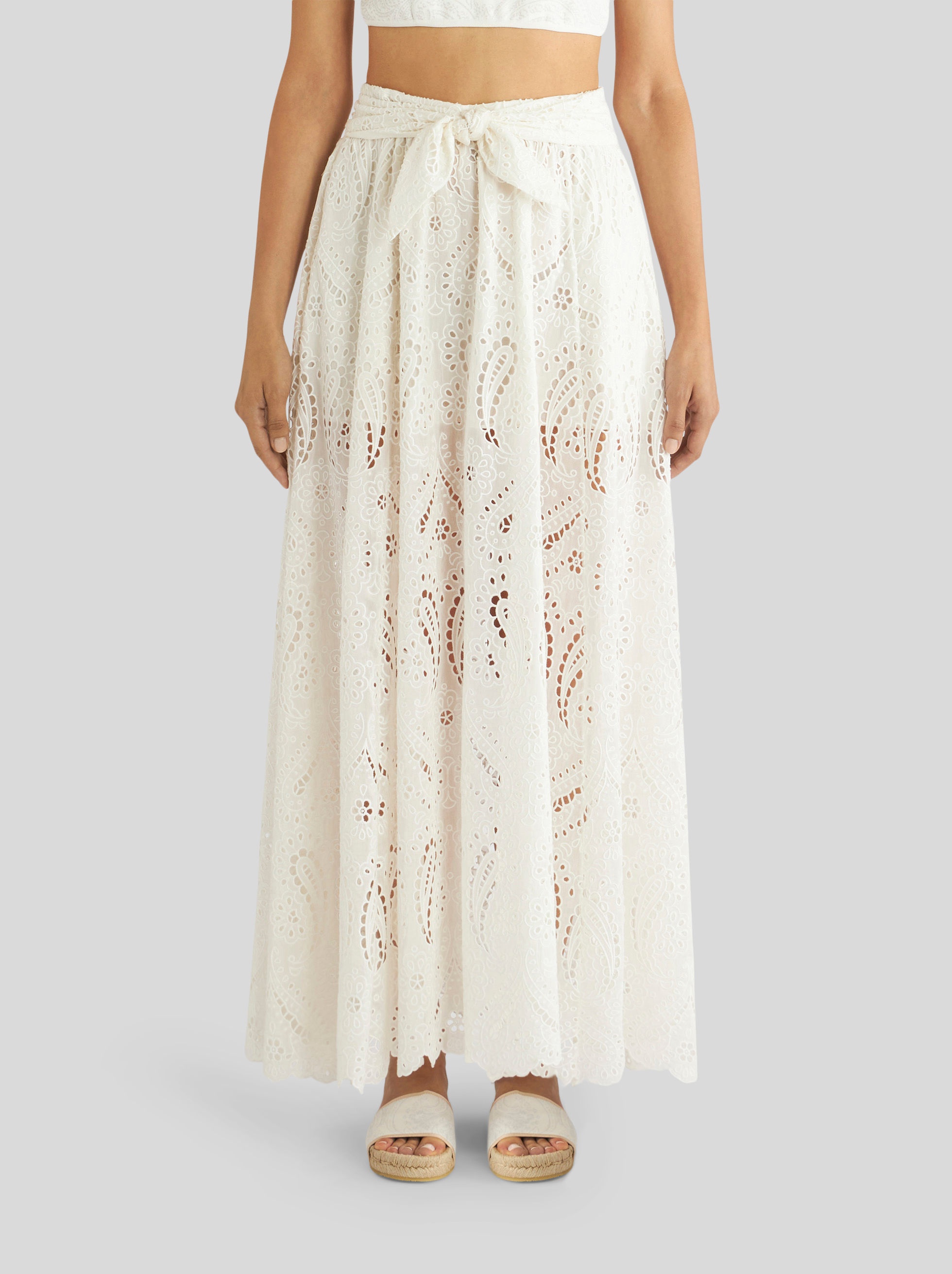 SANGALLO COTTON AND SILK SKIRT - 2