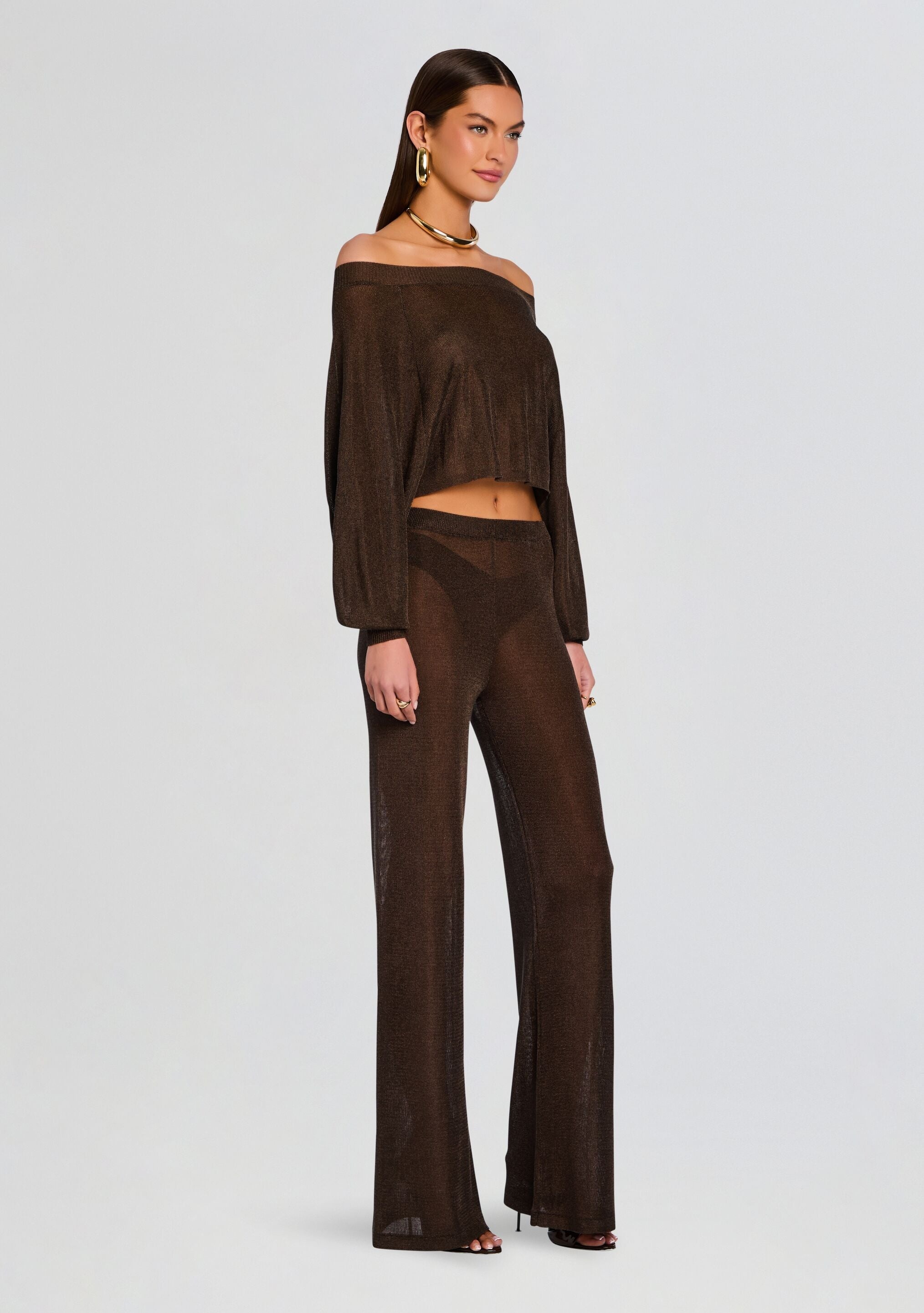 SHELDON METALLIC KNIT PANT - 3