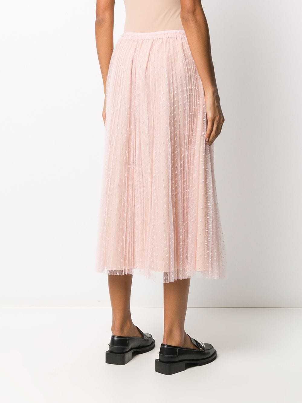 pleated tulle midi skirt - 4