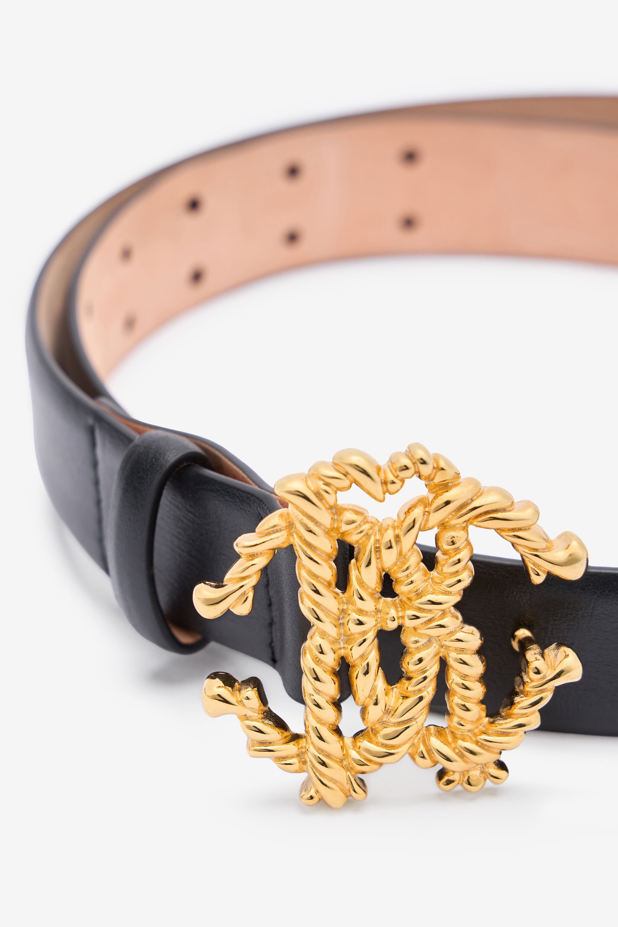 Leather Belt with Logo Buckle - 4