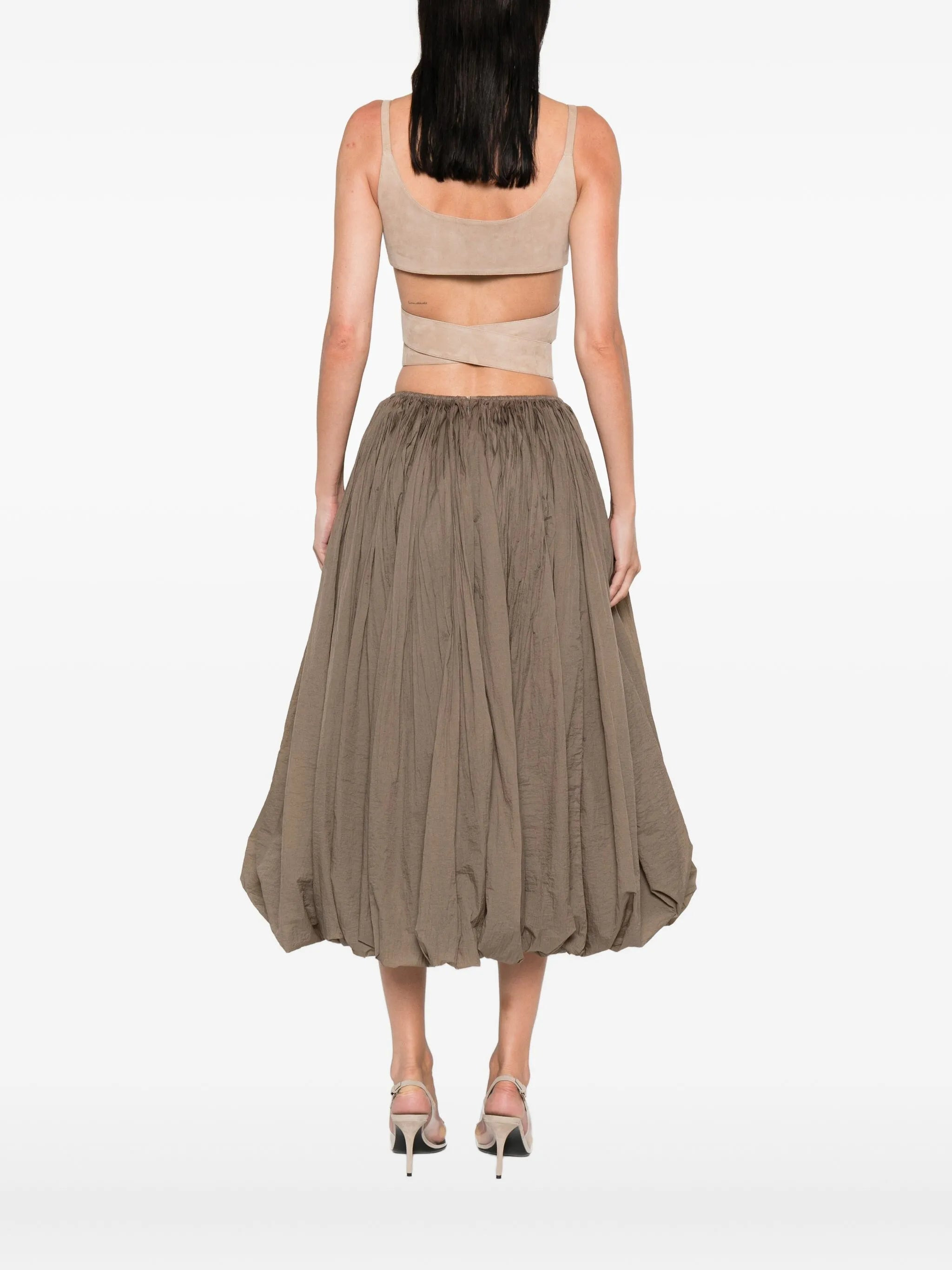 wrap striped cropped top - 4