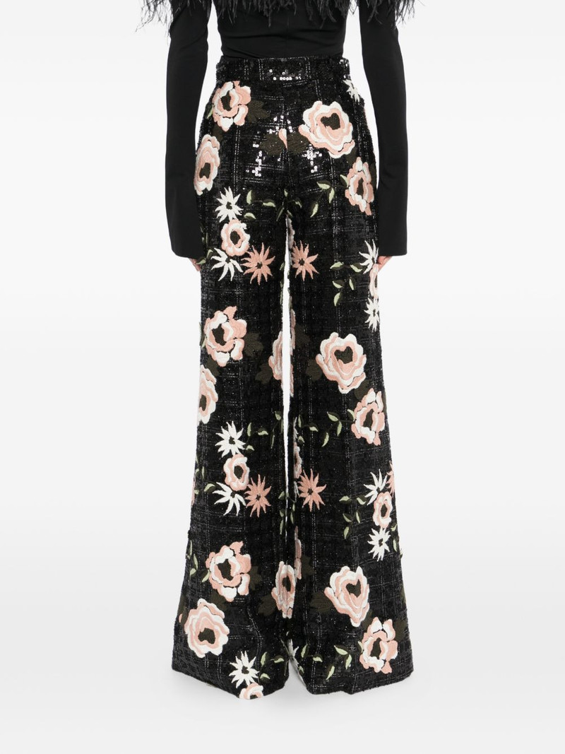 floral-embroidered flared trousers 4