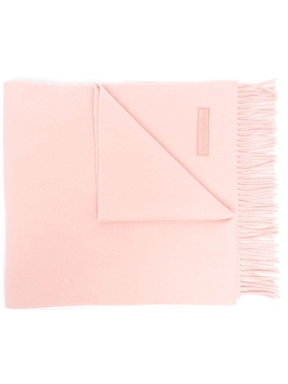 logo-patch wool scarf - 1