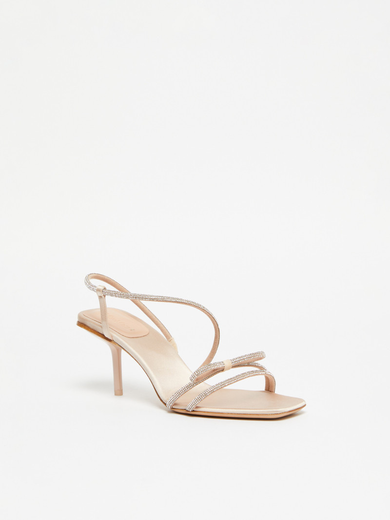 Max Mara CRYSTALSANDAL Bow-adorned satin sandals outlook