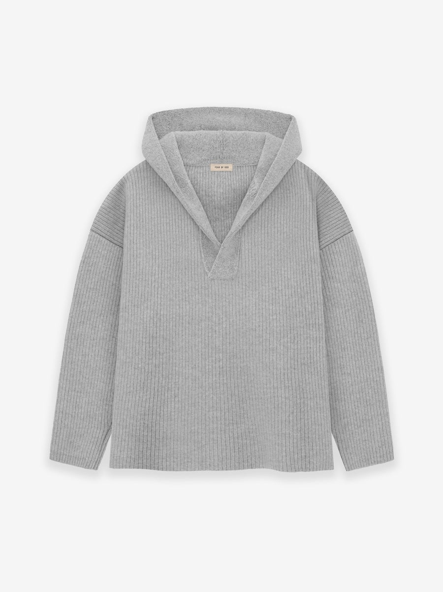 Wool V-Neck Hoodie - 1