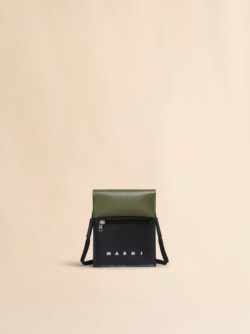 DEEP GREEN AND BLACK TRIBECA SHOULDER BAG 1