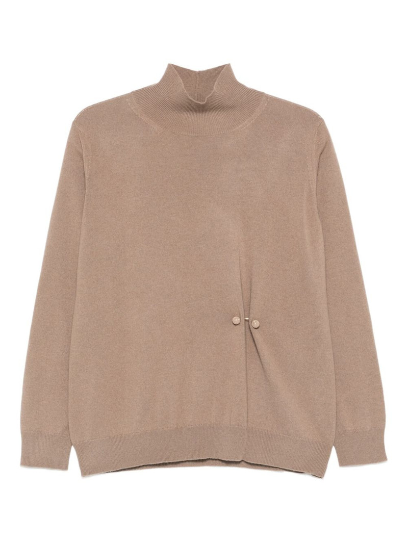 high-neck button-detail sweater 1