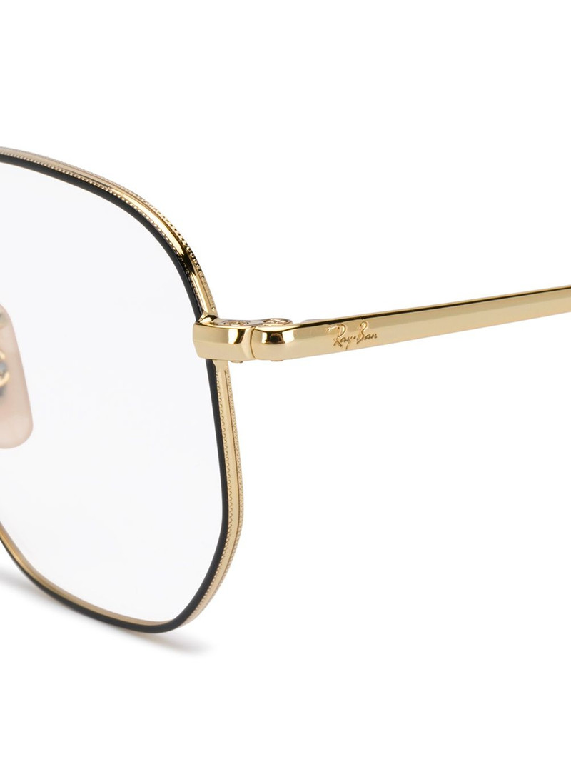 two-tone hexagonal frame glasses 3