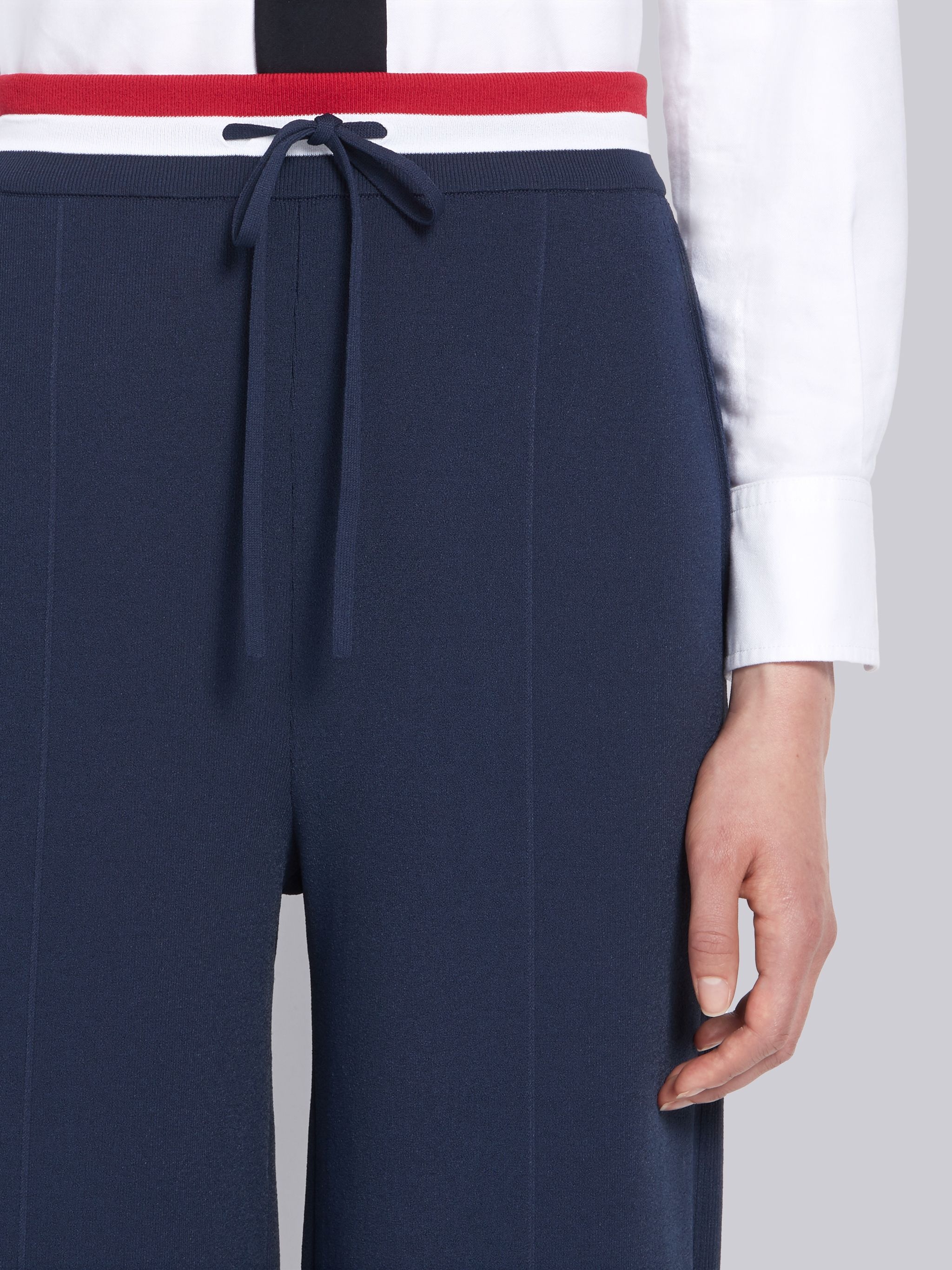 Navy Viscose Elite Pin Tucket Cropped Pant - 5