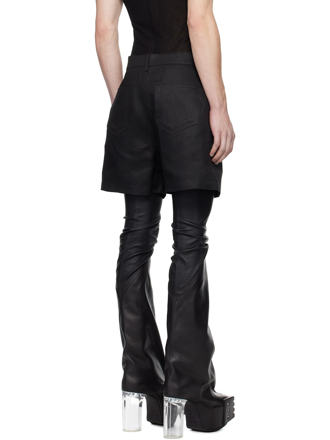 Black Hollywood Geth Cutoff Shorts - 3