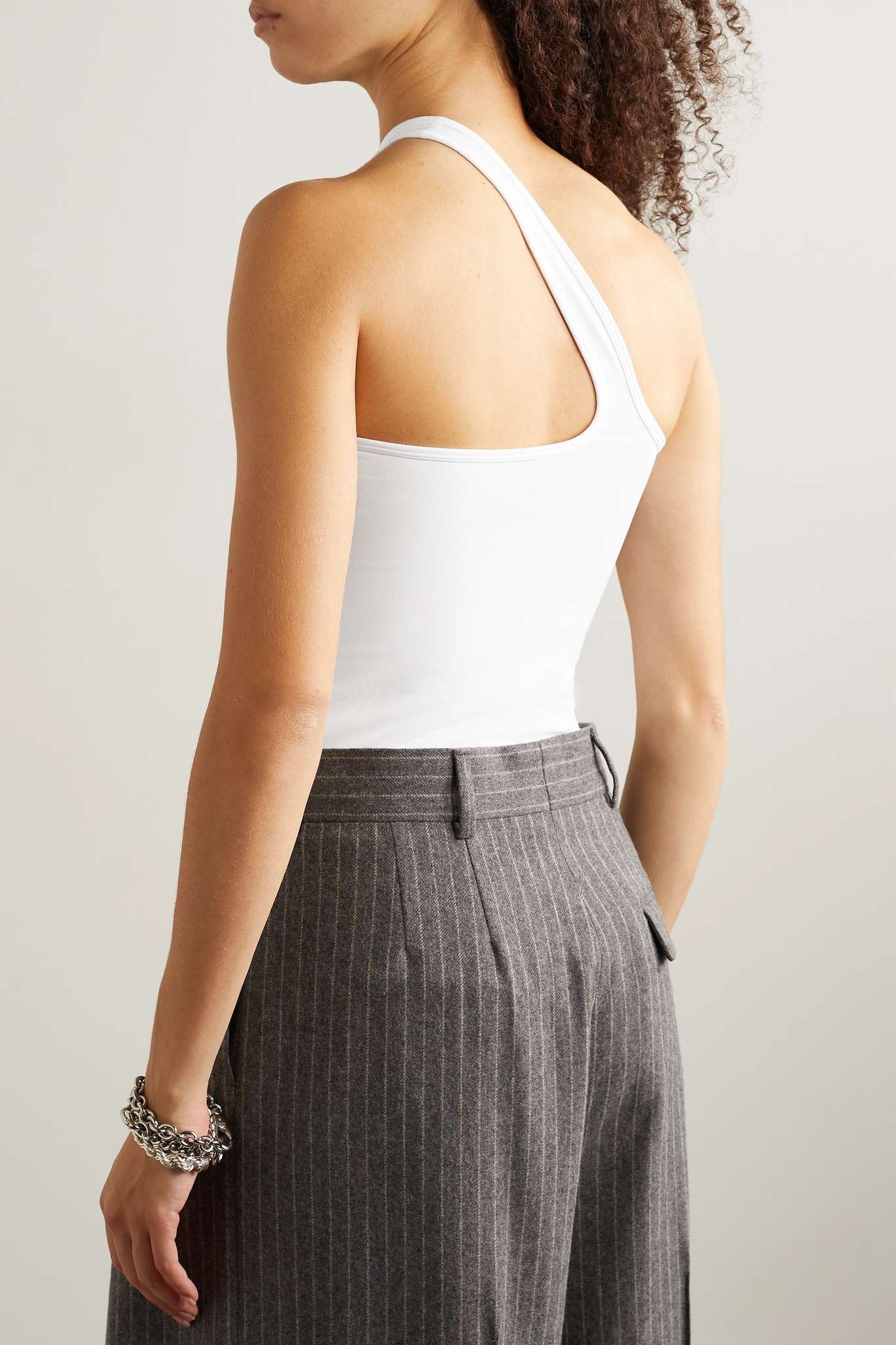 One-shoulder stretch-jersey tank - 3