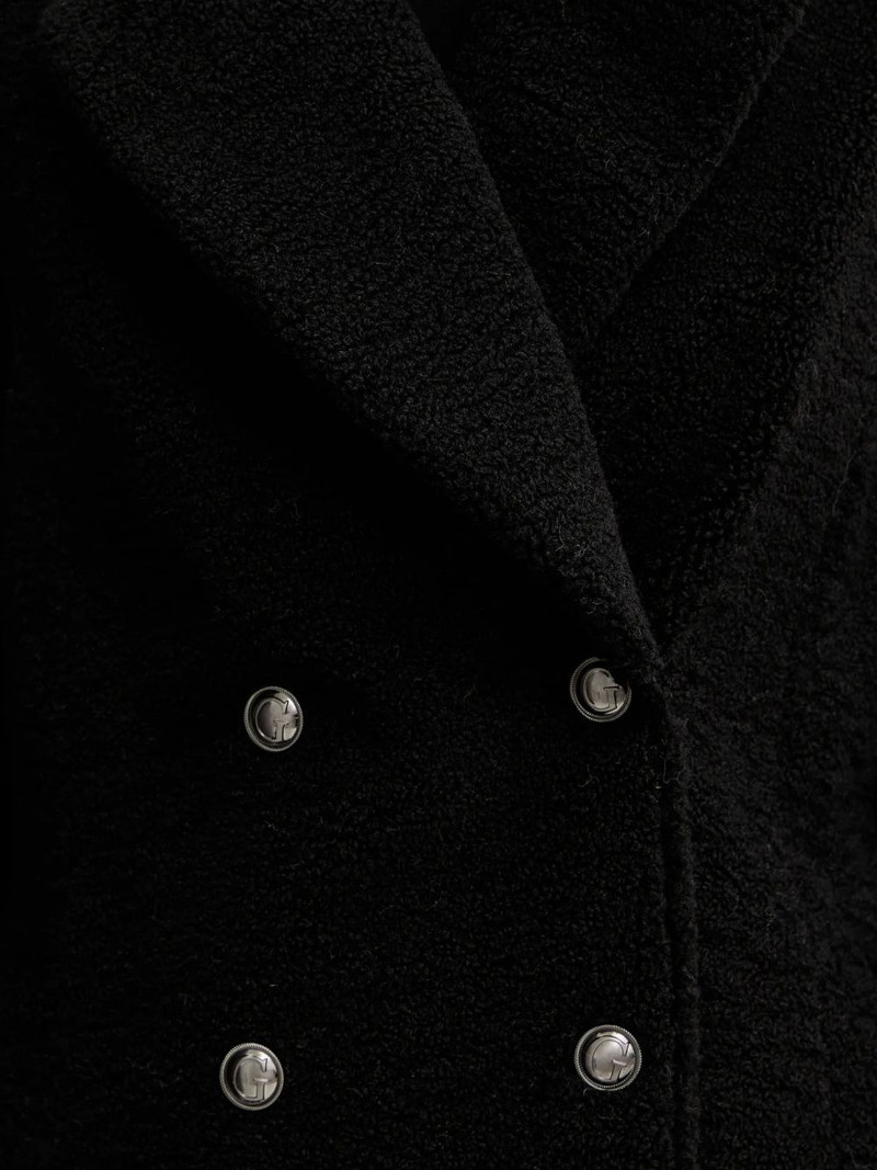 double-breasted faux-fur coat 5