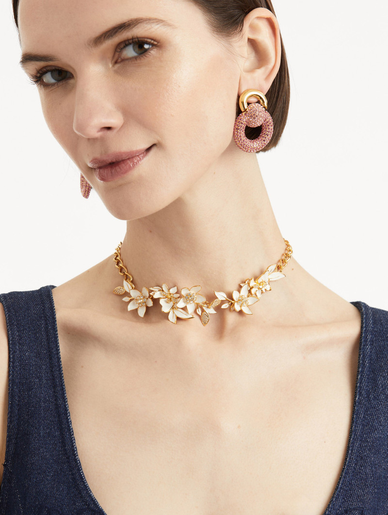 Oscar de la Renta ENAMEL JASMINE NECKLACE outlook