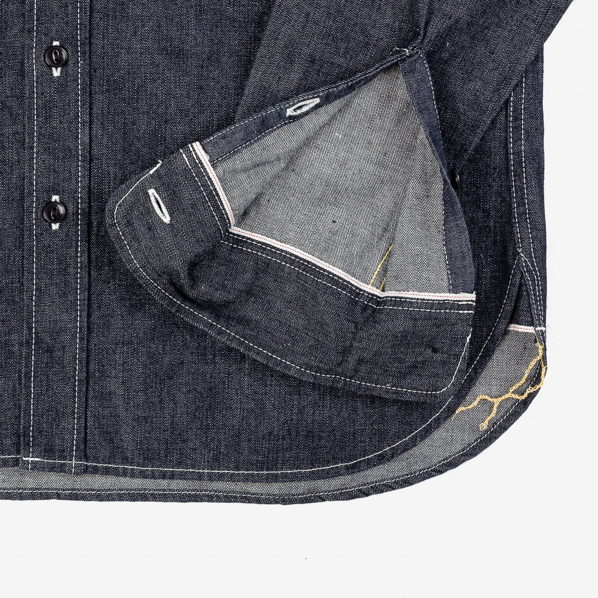IHSH-322-IND 10oz Selvedge Denim Work Shirt - Indigo - 8