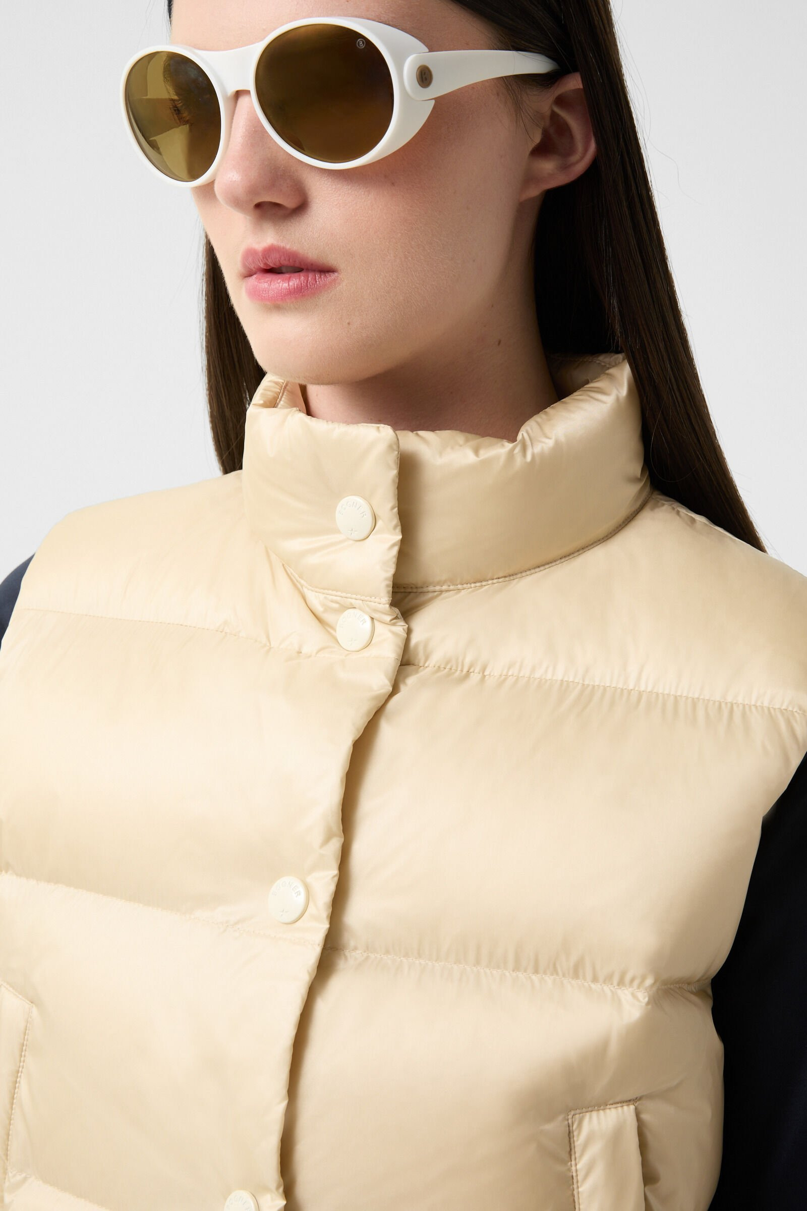 Orely lightweight down vest in Beige - 6