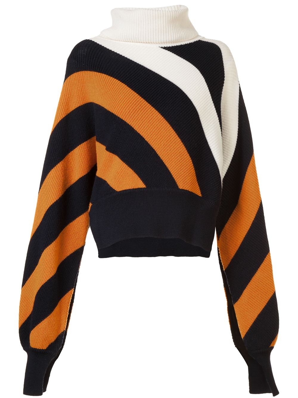 diagonal stripe turtleneck jumper - 1