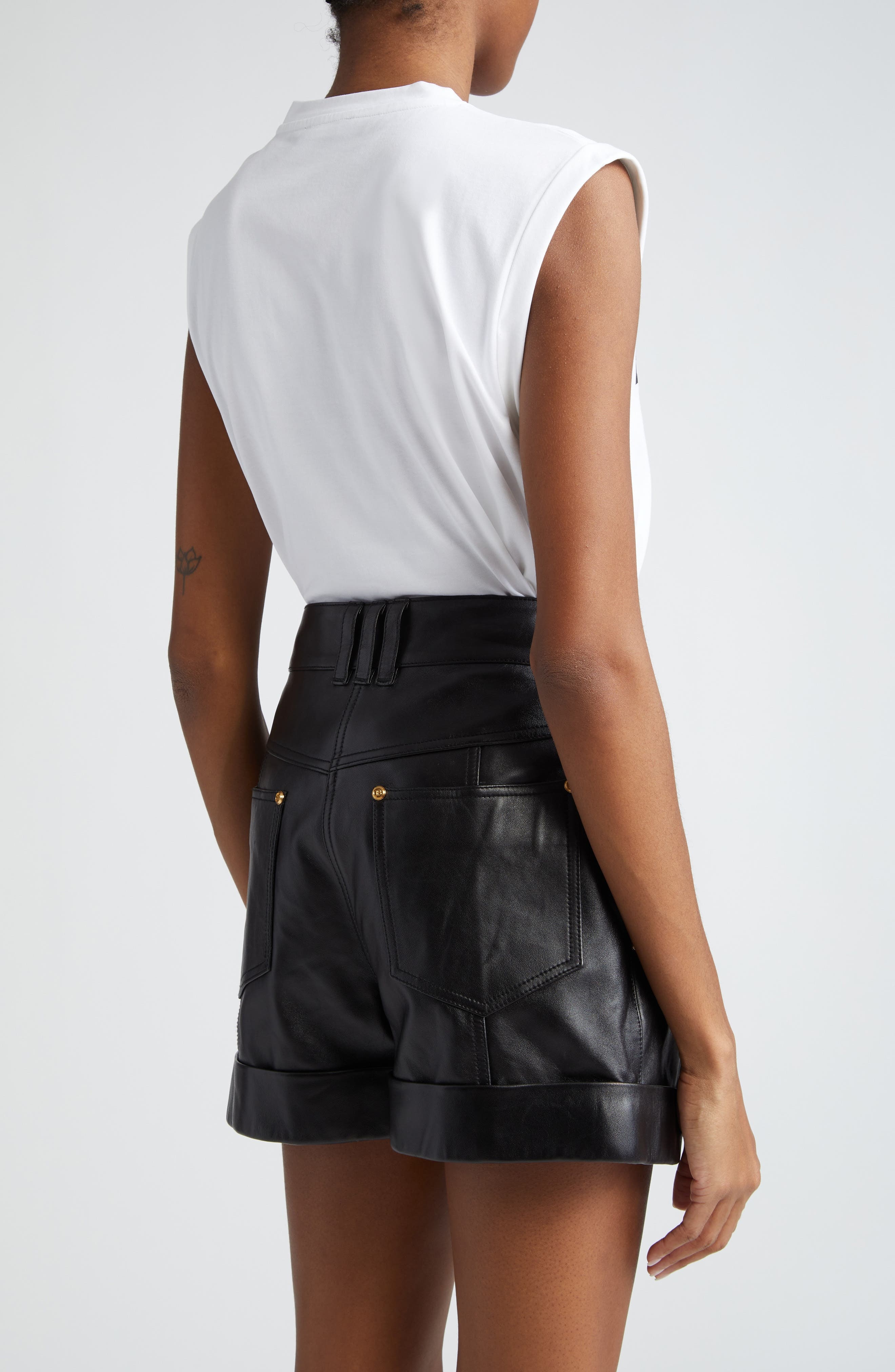 Balmain Cotton Logo Graphic Tank in White/Black at Nordstrom - 3
