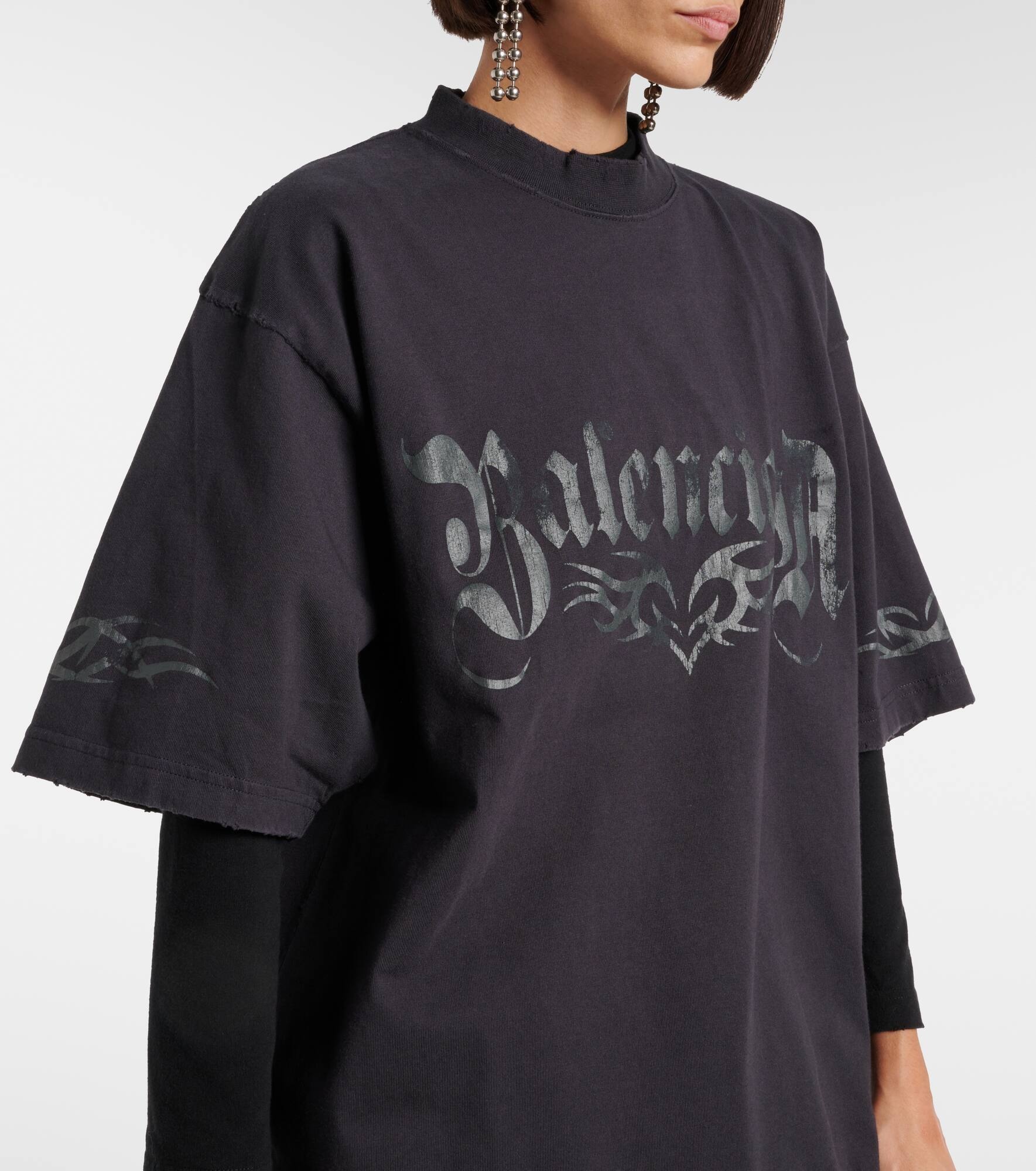 Logo oversized cotton jersey T-shirt - 4