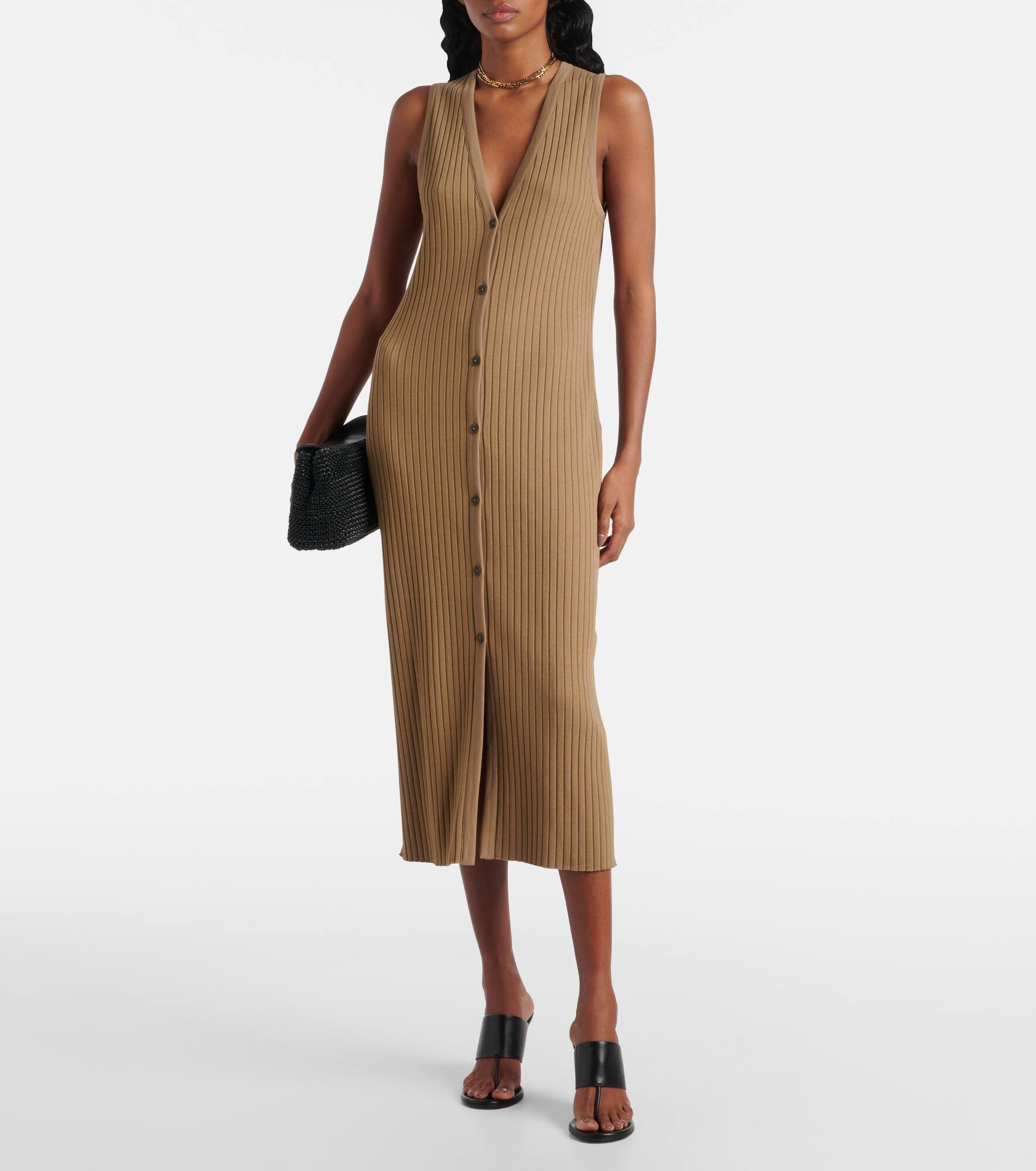 Ribbed-knit midi dress - 2