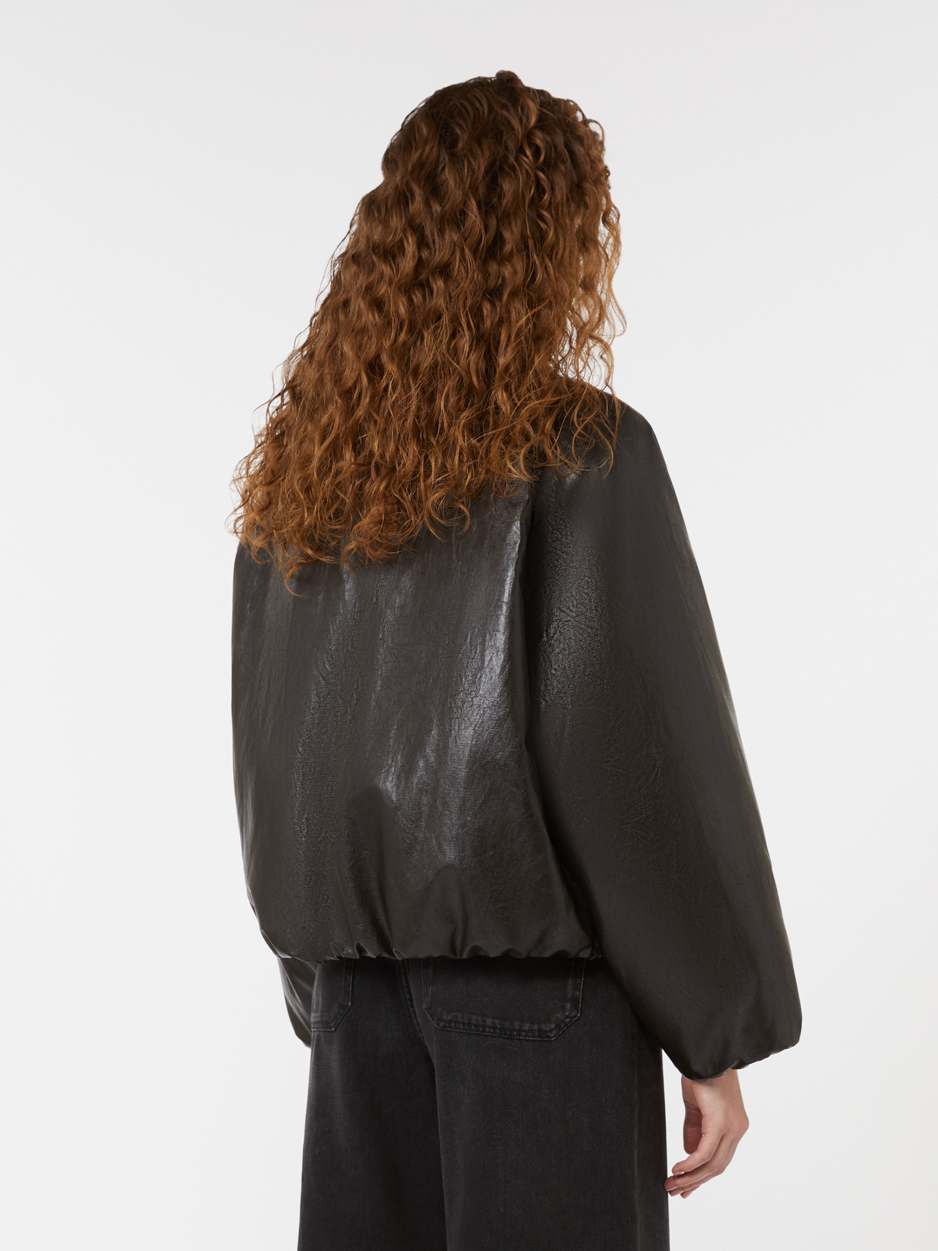 POTENTE Cropped coated jersey bomber jacket - 4